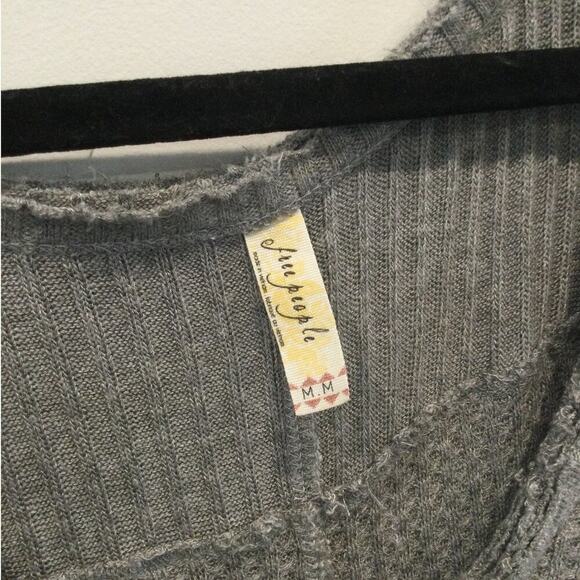 Free People Drippy Thermal womens M Sunset Park Gray boho gorpcore oversized - Picture 3 of 8